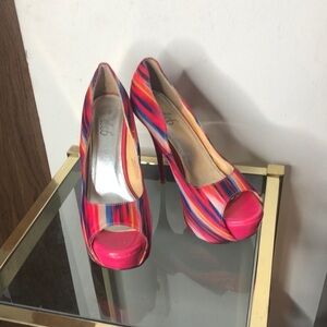 Deb pink multi colored high heel stiletto pump size 9